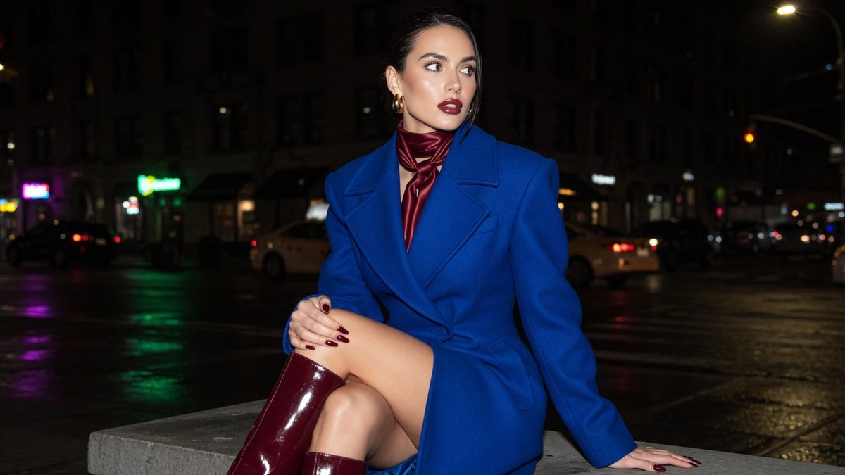 Rail of autumn clothing in Klein blue, burgundy and olive green, shades Zara has confirmed for the season
