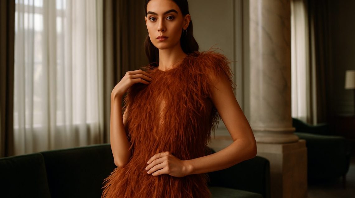 Hannah Waddingham’s feathered wardrobe is quietly rewriting the 2026 red carpet rulebook Hannah Waddingham wearing a feather-trimmed gown on a red carpet, showcasing plumed texture at the hem and cuffs