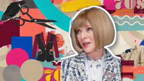 Woman with a chin-length tousled Prada-style bob haircut styled with an oversized blazer, 2026 fashion trend